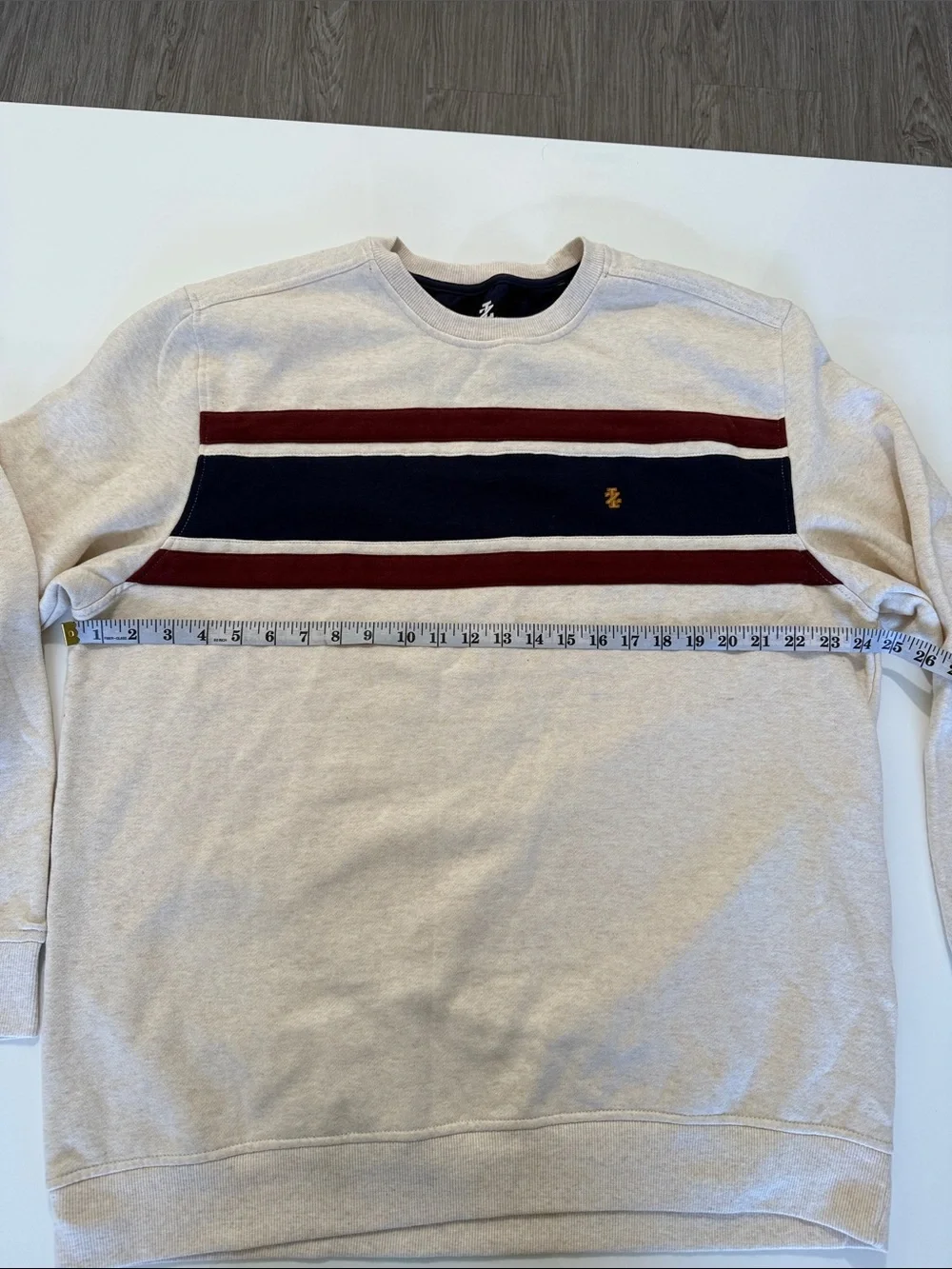 IZOD Men’s Sportwear Fleece Crewneck Pullover Colorblock Ribbed Neck Hem Sz XL